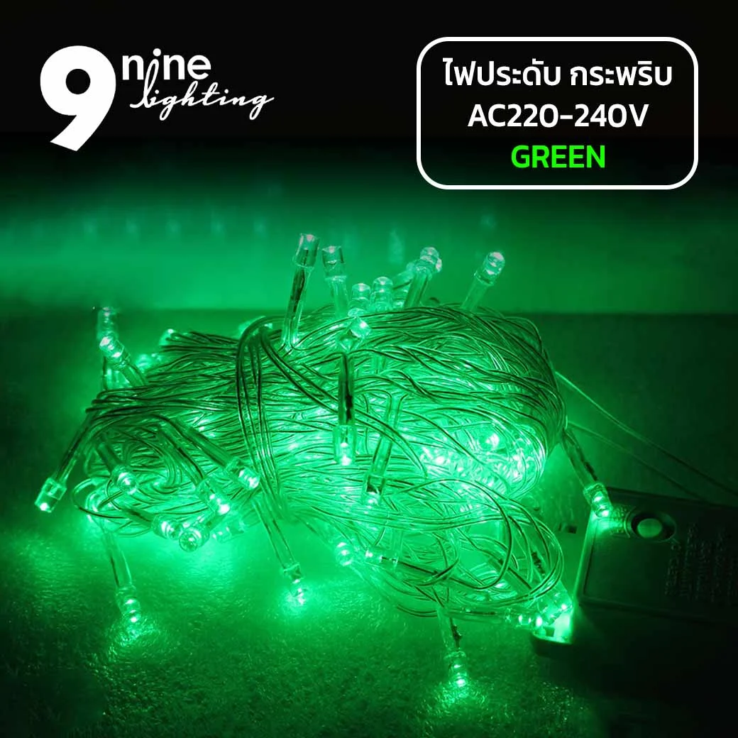 ไฟประดับ LED100 แสงเขียว ( แบบกระพริบ )