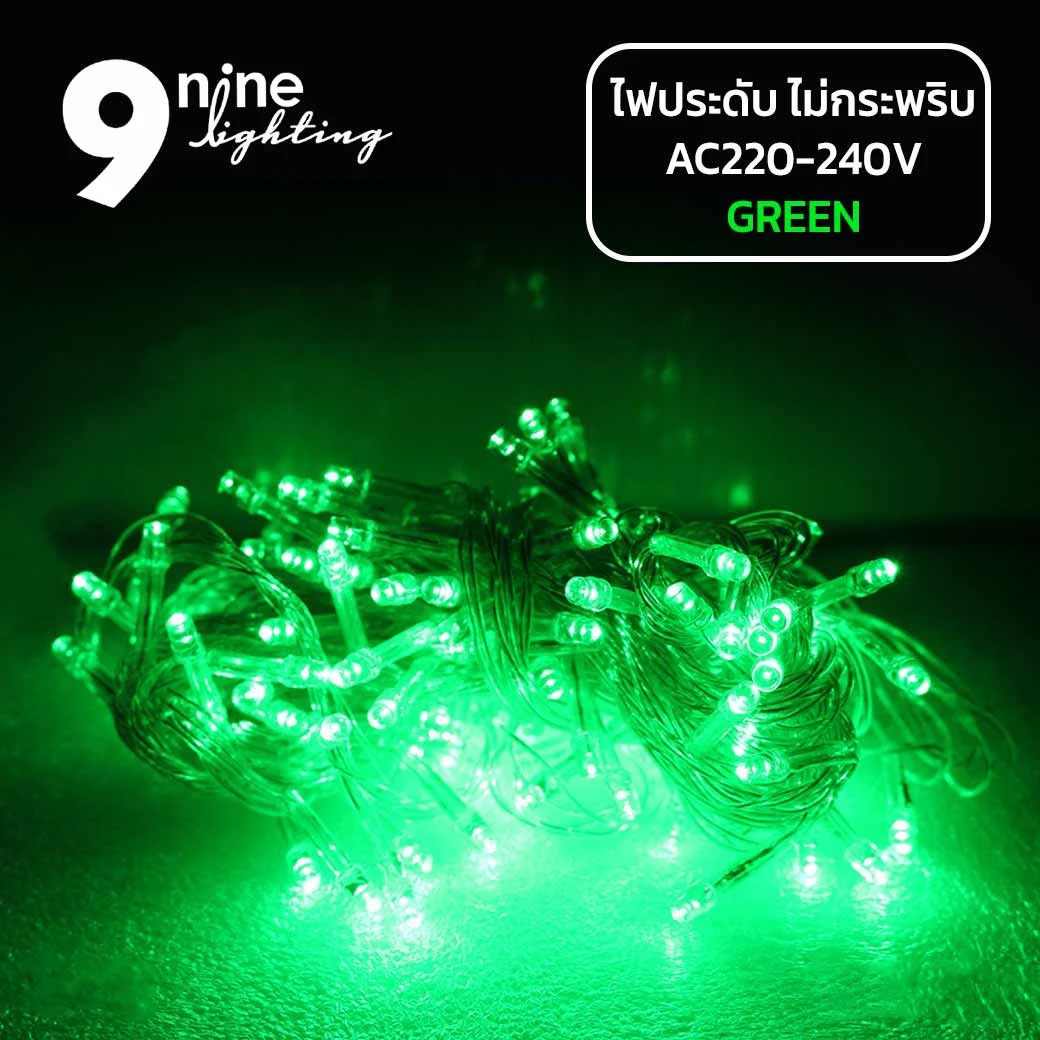ไฟประดับ-LED100-แสงเขียว-(-แบบไม่กระพริบ-)