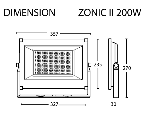 DIMENSION----------ZONIC-II-200W