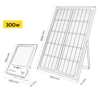 สปอร์ตไลท์โซล่าเซลล์-LED-ENRICH-GUNDAM-300W-01