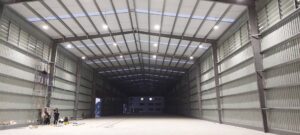 ผลงานการติดตั้งโคมไฮเบย์ LED 104 ชุด ณ โกดังสินค้าแห่งหนึ่ง