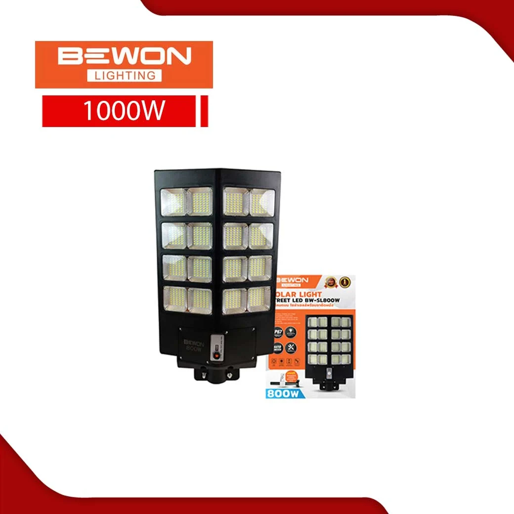 โคมไฟถนนโซล่าเซลล์ BEWON BUILD IN 1000W