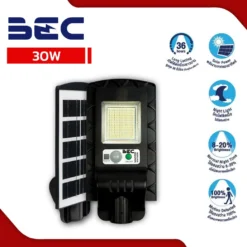 โคมไฟถนนโซล่าร์เซลล์ LED BEC MADRID (มาดริด) 30W