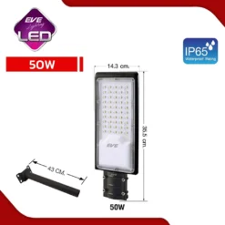 โคมถนนLED ติดกำแพง ริมรั้ว รุ่น Wide แสงขาว พร้อมขายึดในกล่อง ขนาด 50W