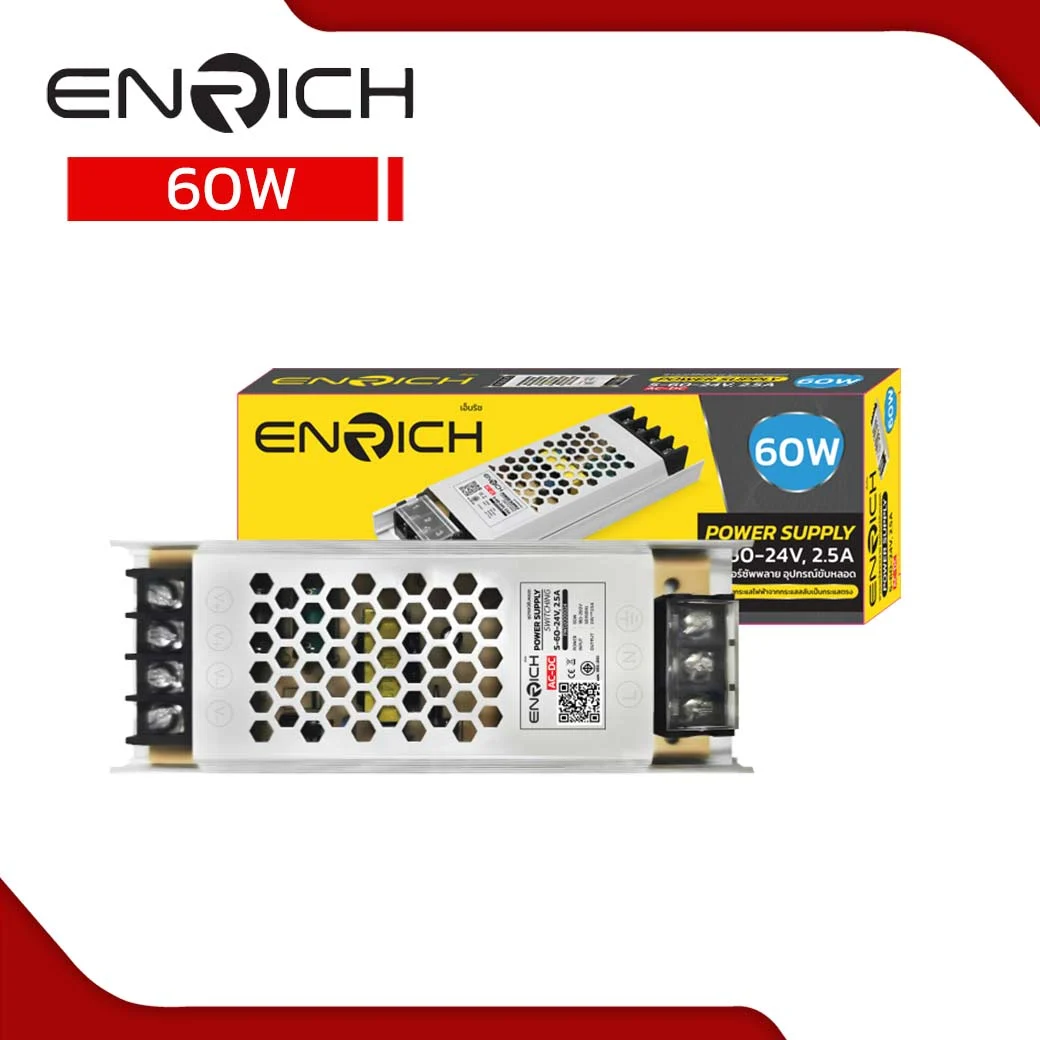 สวิทช์ชิ่ง พาวเวอร์ซัพพลาย ENRICH S-60-24V 2.5A 60W - Image 2