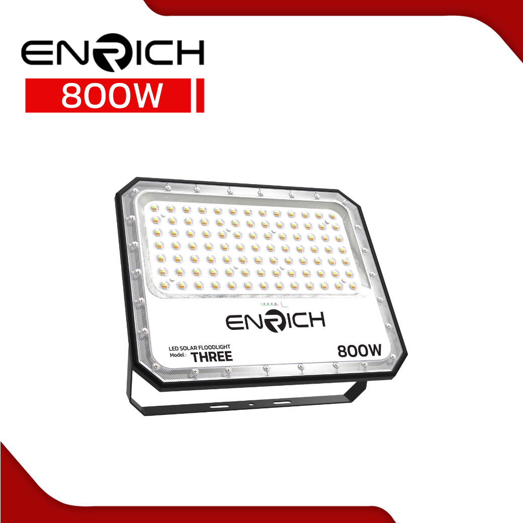 สปอร์ตไลท์โซล่าเซลล์ LED 800W ENRICH รุ่น THREE 3 แสง 02