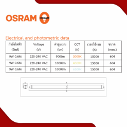 หลอดไฟ LED Tube T8 9W OSRAM รุ่น Eco Double End