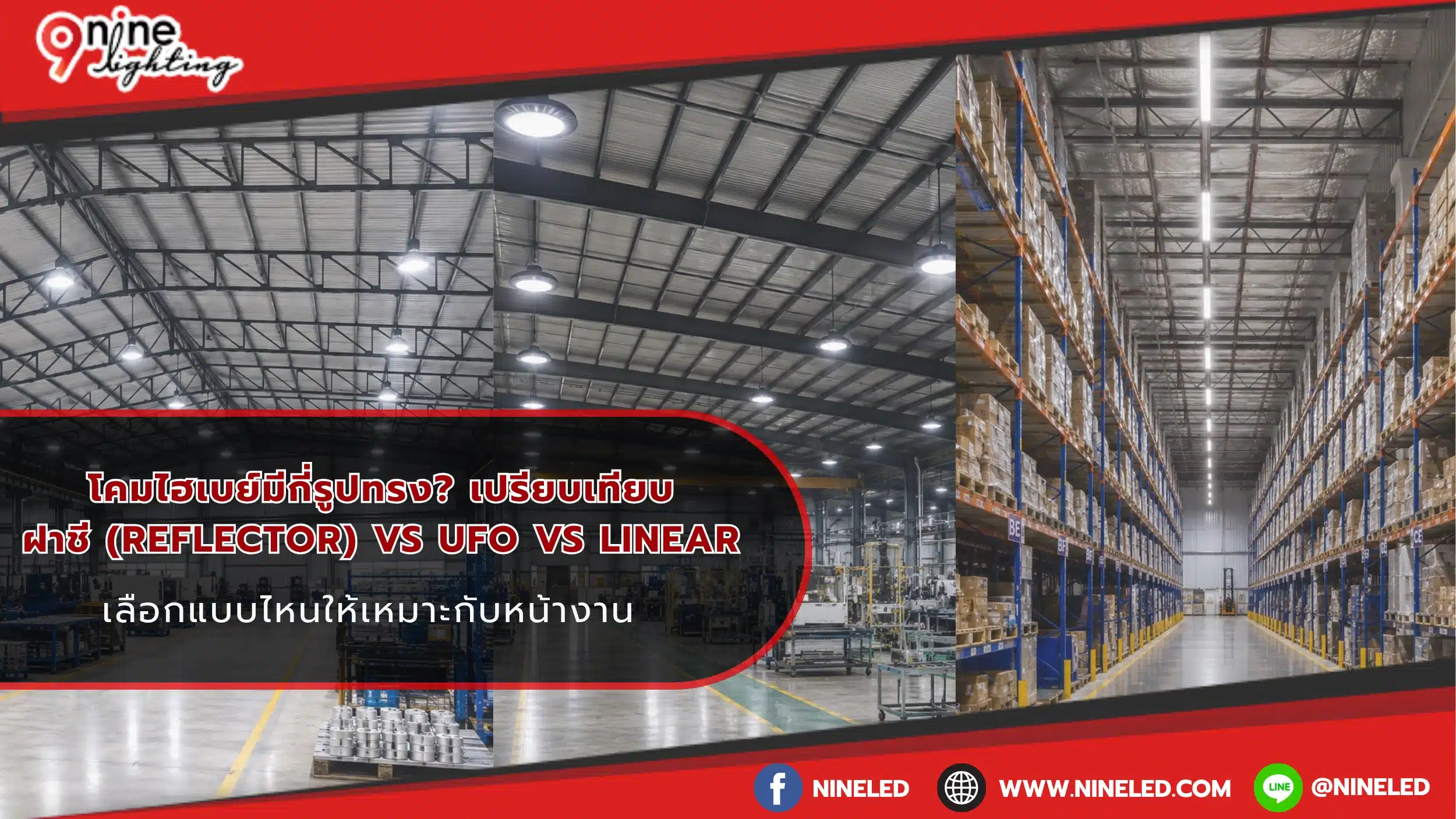 เปรียบเทียบฝาชี-Reflector-vs-UFO-vs-Linear-เลือกแบบไหนให้เหมาะกับหน้างาน