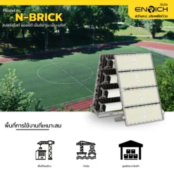 พื้นที่แนะนำสำหรับใช้งานสปอร์ตไลท์ LED ENRICH รุ่น N-BRICK 1000W 4 Module